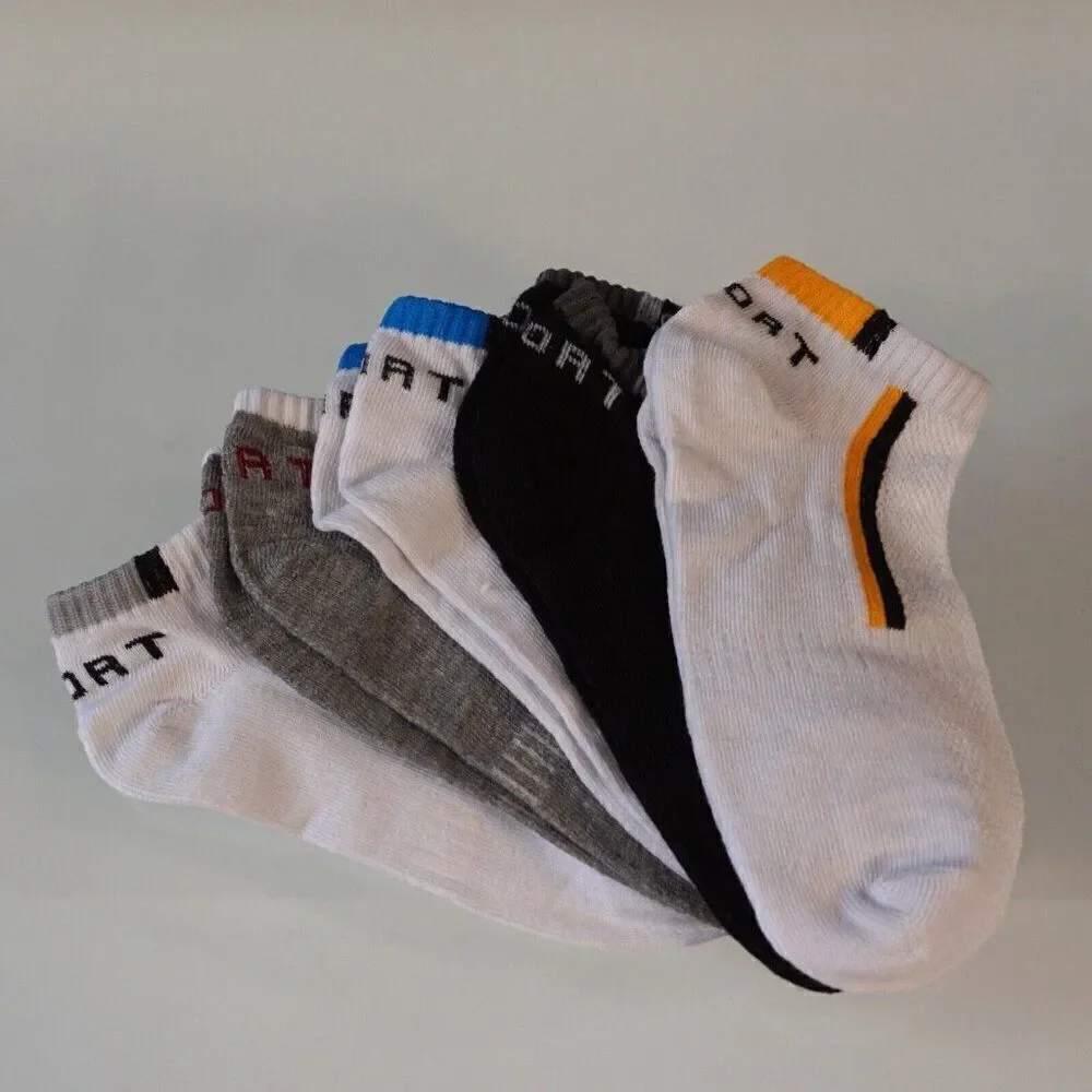5 Pairs Graphic Socks Sport Breathable Low Cut Mixed Color One Size Unisex